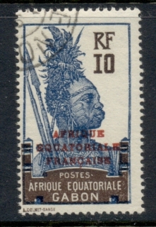 Gabon 1924-31 Pictorial, Fang Warrior, Opt Afrique Equatoriale Francaise 10c