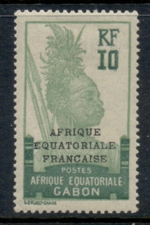 Gabon 1924-31 Pictorial, Fang Warrior, Opt Afrique Equatoriale Francaise 10c