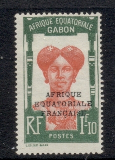 Gabon 1924-31 Pictorial, Fang Woman, Opt Afrique Equatoriale Francaise 1.10f