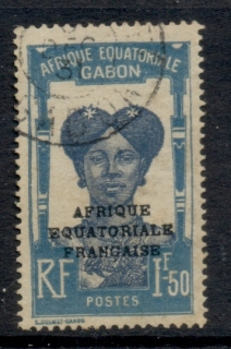 Gabon 1924-31 Pictorial, Fang Woman, Opt Afrique Equatoriale Francaise 1.50f