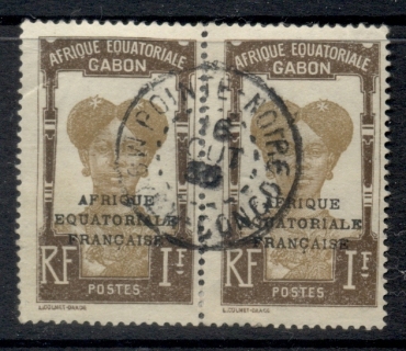 Gabon 1924-31 Pictorial, Fang Woman, Opt Afrique Equatoriale Francaise 1f pr,