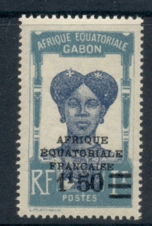 Gabon 1925-28 Pictorial, Fang Woman, Opt Afrique Equatoriale Francaise Surch 1.50f on 1f