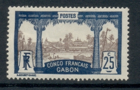 Gabon 1910 Pictorial, Libreville Congo Francaise 25c