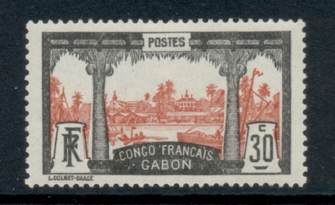 Gabon 1910 Pictorial, Libreville Congo Francaise 30c