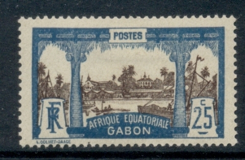 Gabon 1910-22 Pictorial, Libreville Afrique Equatoriale 25c