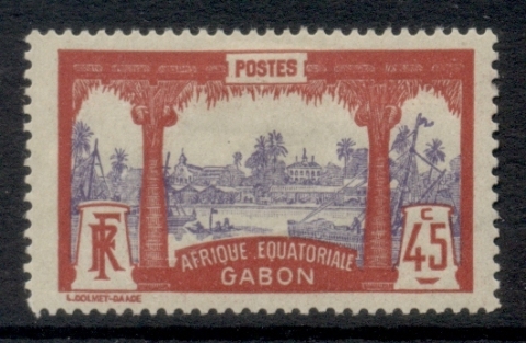 Gabon 1910-22 Pictorial, Libreville Afrique Equatoriale 45c