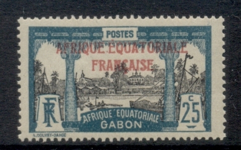 Gabon 1924-31 Pictorial, Libreville Opt. Afrique Equatoriale Francaise 25c