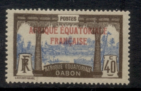 Gabon 1924-31 Pictorial, Libreville Opt. Afrique Equatoriale Francaise 40c