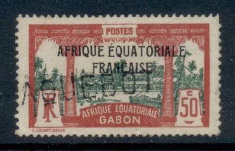 Gabon 1924-31 Pictorial, Libreville Opt. Afrique Equatoriale Francaise 50c Paquebot