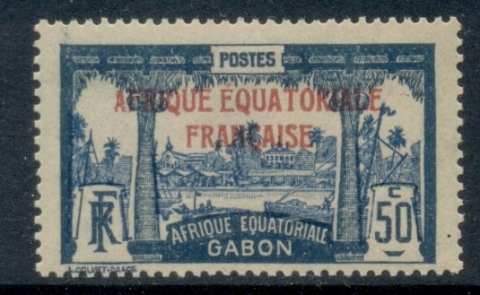 Gabon 1924-31 Pictorial, Libreville Opt. Afrique Equatoriale Francaise 50c