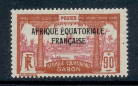 Gabon 1924-31 Pictorial, Libreville Opt. Afrique Equatoriale Francaise 90c