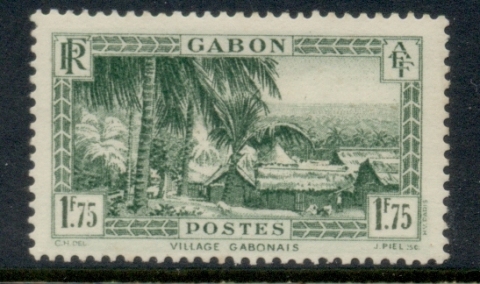 Gabon 1932-33 Pictorial, Village of Setta Kemma 1.75