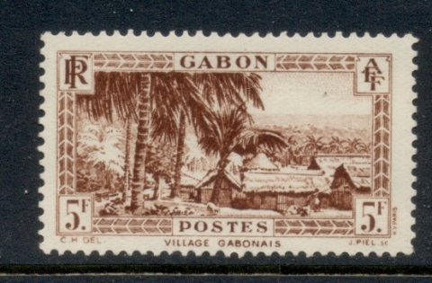 Gabon 1932-33 Pictorial, Village of Setta Kemma 5f