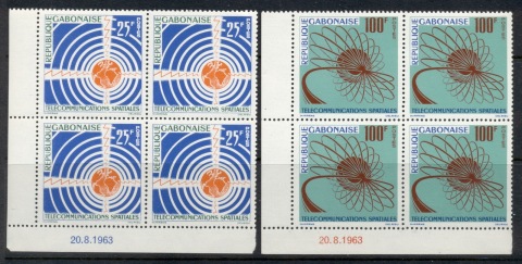 Gabon 1963 Space Communications blks4