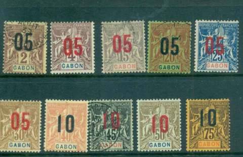 Gabon 1912 Navigation & Commerce Surch Ass