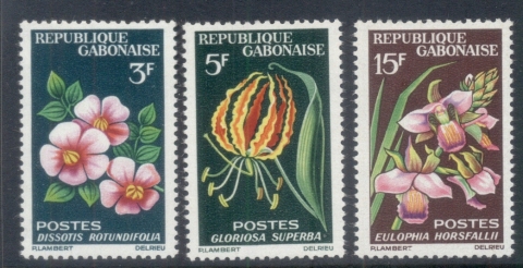 Gabon-1964-Flowers-MUH