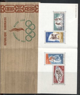 Gabon-1968-Summer-Olympics-Mexico-MS-folder-MUH