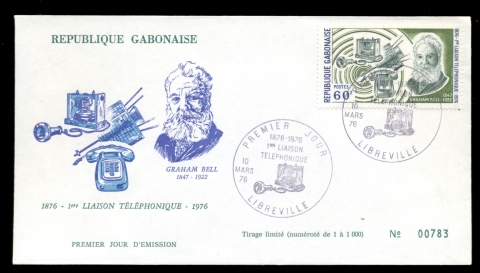 Gabon-1976-Telephone-Centenary