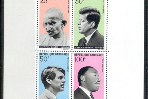 Gabon 1969 Exponents of Non Violence, Gandhi, Kennedy MS