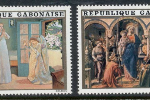 Gabon 1975 Xmas paintings