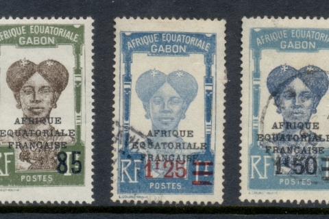 Gabon 1925-28 Pictorials Surch. Asst