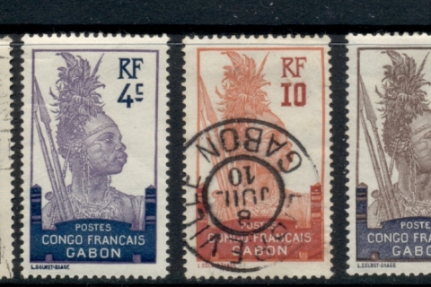 Gabon 1910 Pictorials Asst , Congo Francais