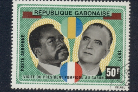 Gabon 1971 Pres. Pompidou & Bongo