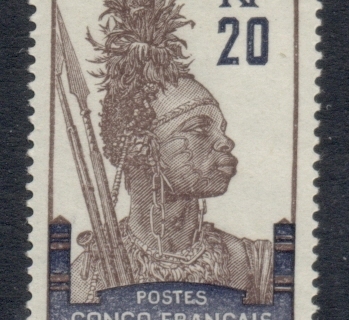 Gabon 1910 Pictorial Inscr. Congo Francais 20c