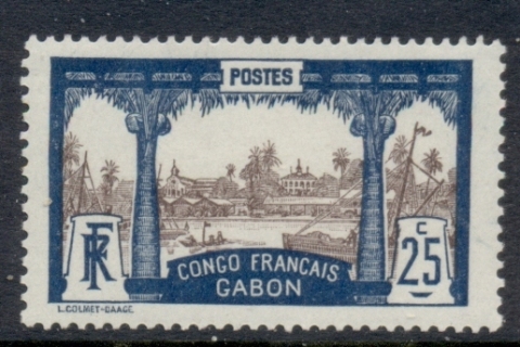 Gabon 1910 Pictorial Inscr. Congo Francais 25c