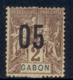 Gabon 1912 Navigation & Commerce Surch. 5c on 2c