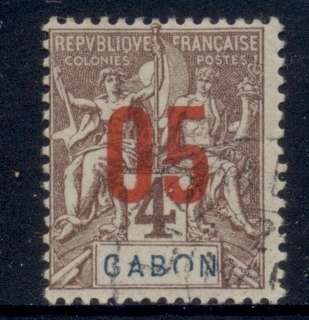Gabon 1912 Navigation & Commerce Surch. 5c on 4c