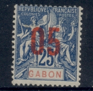 Gabon 1912 Navigation & Commerce Surch. 5c on 25c