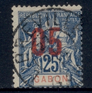 Gabon 1912 Navigation & Commerce Surch. 5c on 25c