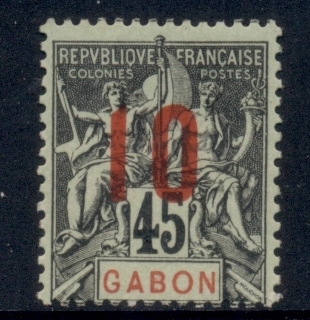 Gabon 1912 Navigation & Commerce Surch. 10c on 45c