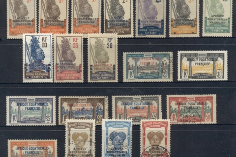 Gabon 1924-31 Pictorials Opt. Afrique Equatorial Francaise Asst