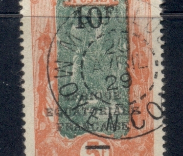 Gabon 1925-28 Pictorial Opt. Afrique Equatorial Francaise + surch 10f on 5f