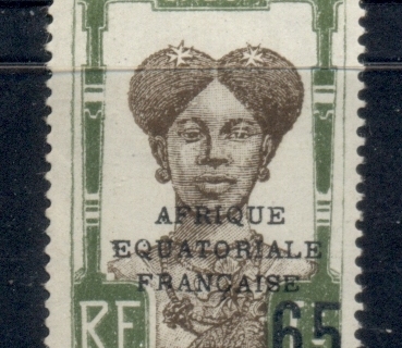 Gabon 1925-28 Pictorial Opt. Afrique Equatorial Francaise + surch 65c on 1f