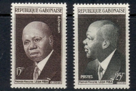 Gabon 1959 Prime Minister Leon Mba