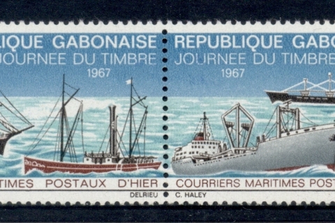 Gabon 1967 Stamp Day, Mail Ships