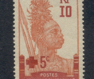 Gabon 1917 Pictorial Surch Red Cross 10c + 5c