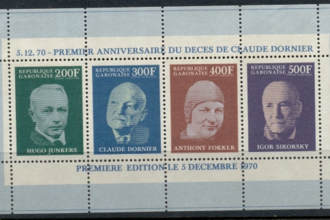 Gabon 1970 Aviation Pioneers MS