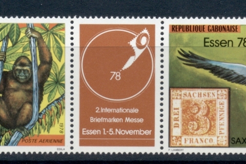 Gabon 1978 Philexafrique , Essen, birds pr + label