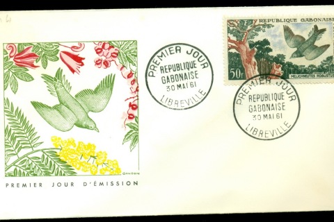 Gabon 1961 Lyre-Tailed Honey Guide, Bird  FDC