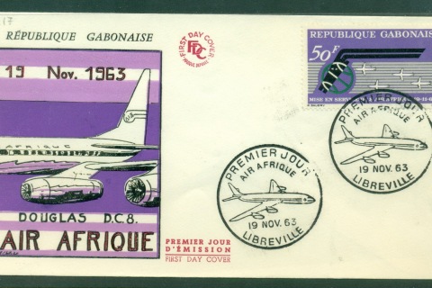 Gabon 1963 Air Afrique FDC