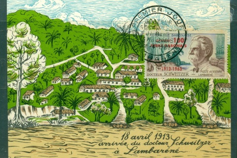 Gabon 1963 Dr Albert Schweitzer Opt Jubile Gabonais Maxicard