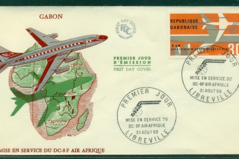 Gabon 1966 Air Afrique FDC