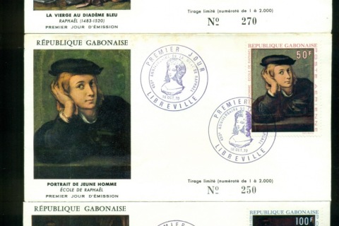 Gabon 1970 Paintings by Raphael 3x FDC