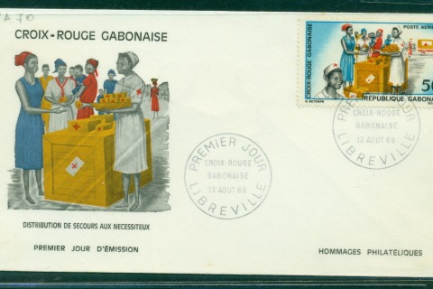 Gabon 1968 Distribution of red Cross Gifts 50f FDC
