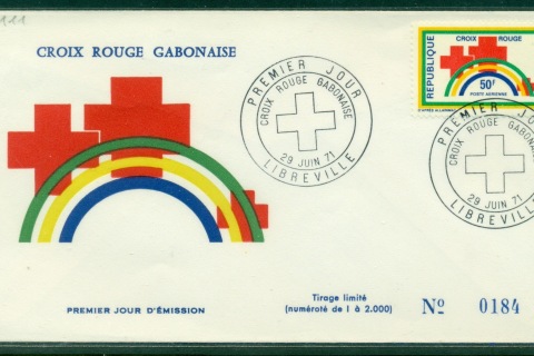 Gabon 1971 The red Cross of Gabon FDC