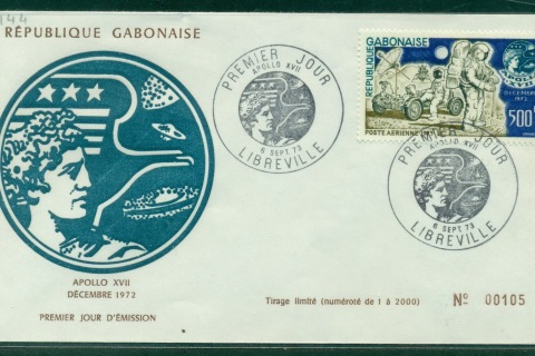 Gabon 1973 Apollo 17 Moon Mission FDC